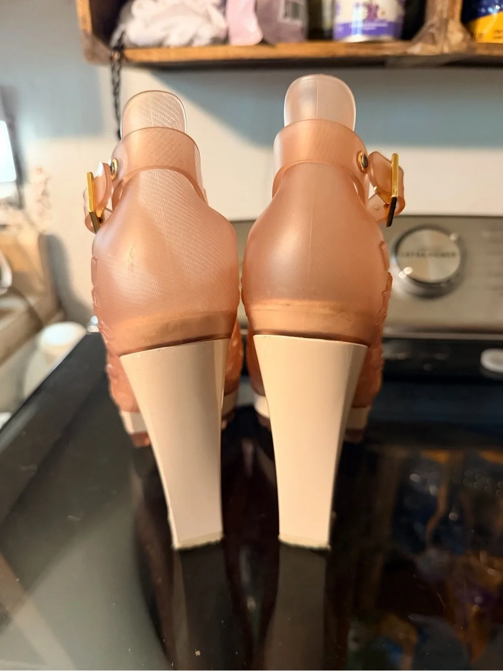 Melissa x Viktor & Rolf Lady Emme Blossom Pink Floral Heels Size 6 Rare
